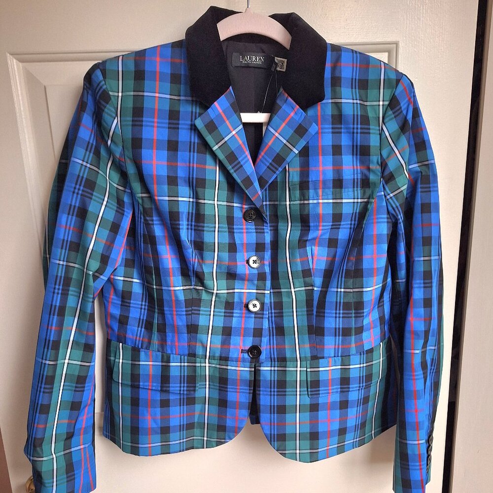 Lauren by Ralph Lauren Plaid Holiday 23 blazer 14P